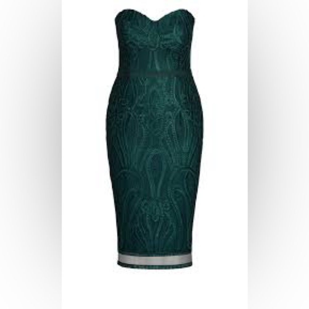 City Chic Antonia Dress - size 18 - green